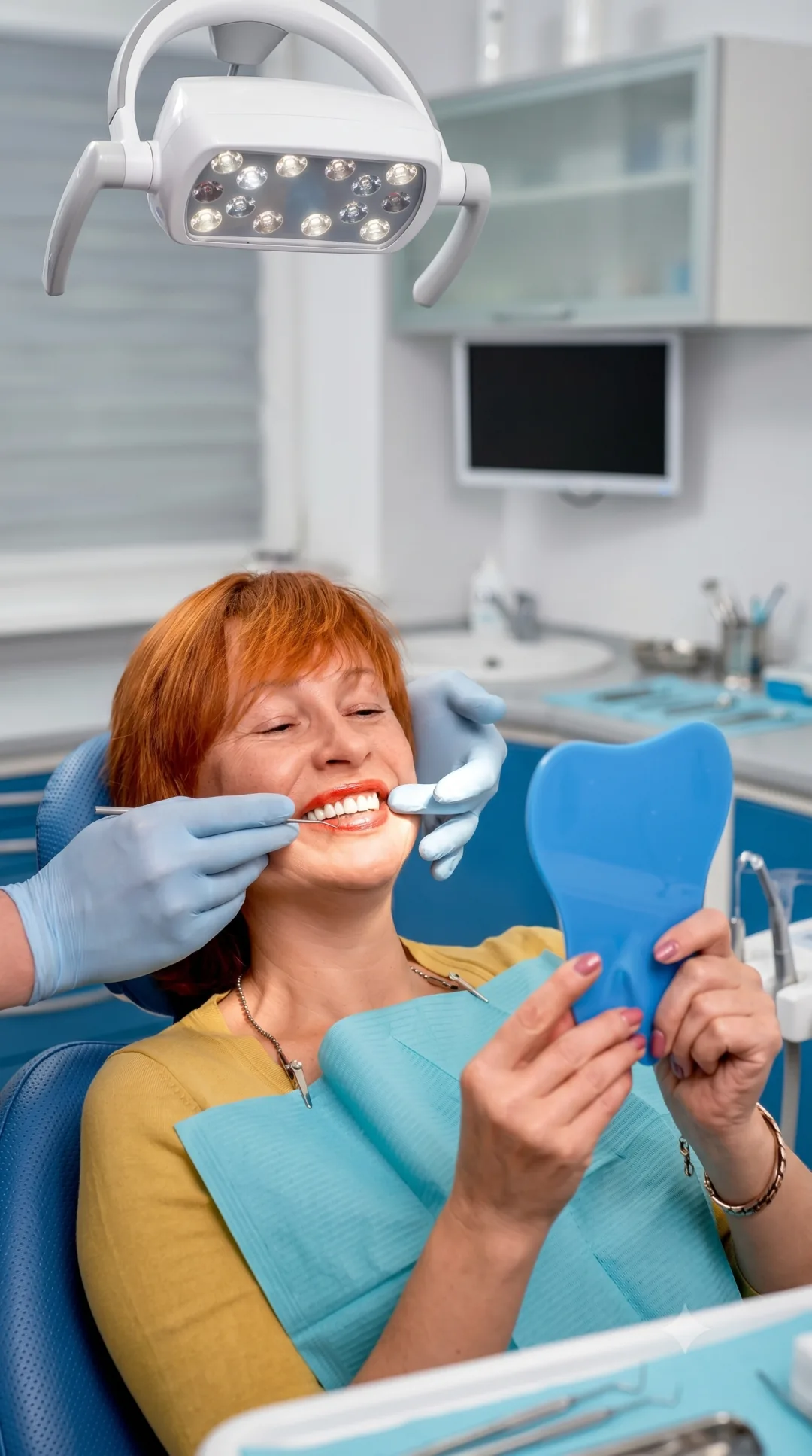 Paciente sorrindo após tratamento de Prótese de Protocolo com Dr. Bruno Sena